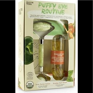 Oleum Vera ORGANIC Puffy Eye Routine with Jade Roller New